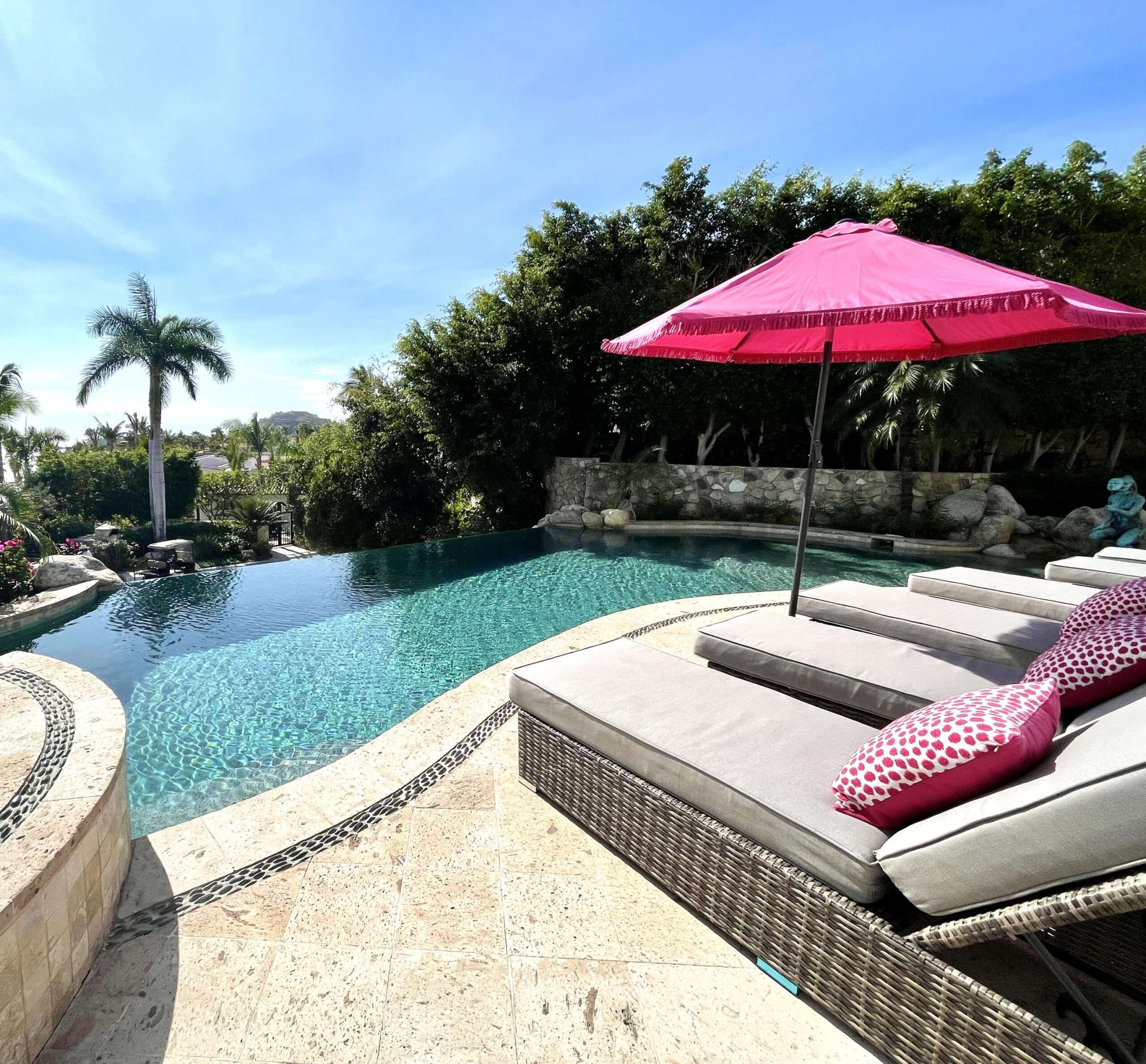 Cabo Luxury Section 4- Las Canadas Discover refined indoor-outdoor living at Cañada 9, set within Querencia, San Jose del Cabo's premier private golf community. Soaring beamed ceilings, walls of pocket glass, and luminous marble floors define an open great room that flows effortlessly to the terrace, infinity-edge pool, and stone-clad water feature -- all framed by panoramic Sea of Cortez and mountain for sale