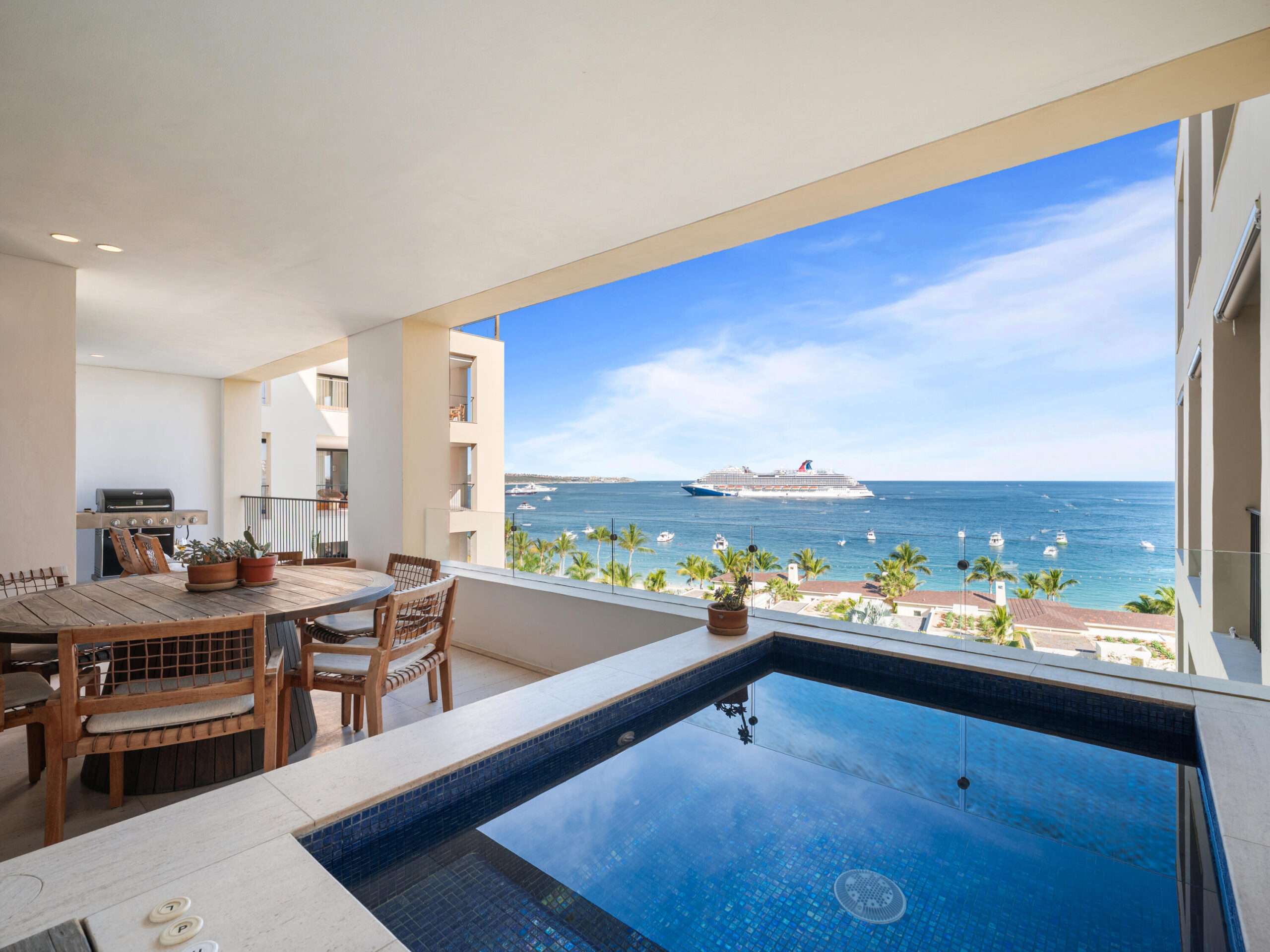 Cabo Luxury Hacienda Csl Residence 7-401 is a spacious 3-bedroom lock-off with a thoughtfully planned layout, located within the coveted 1 Homes Cabo, on the fourth floor of Building Seven, offering direct ocean – 1 Homes Cabo, Cabo San Lucas, BS